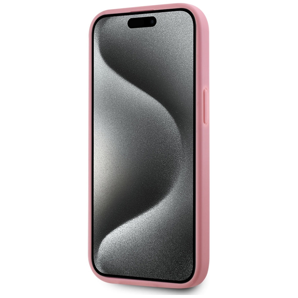 Étui pour Apple iPhone 15, Karl Lagerfeld, Metal Signature, Rose