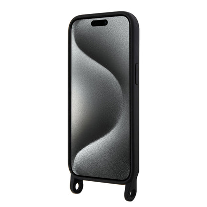 Case for Apple iPhone 15, Karl Lagerfeld, Silicone Crossbody Ikonik Karl, Black