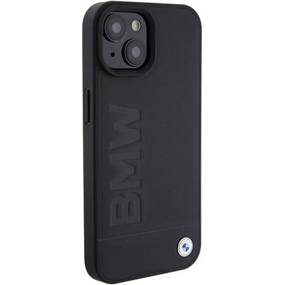 Coque pour Apple iPhone 15 Plus, BMW, estampage à chaud naturel, noire