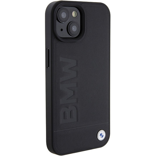 Coque pour Apple iPhone 15 Plus, BMW, estampage à chaud naturel, noire