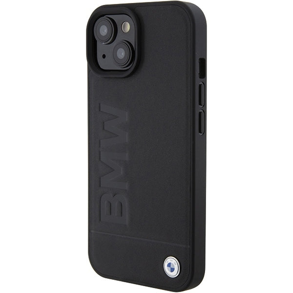 Coque pour Apple iPhone 15 Plus, BMW, estampage à chaud naturel, noire