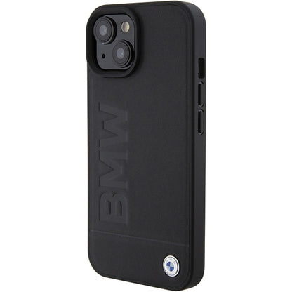 Coque pour Apple iPhone 15 Plus, BMW, estampage à chaud naturel, noire