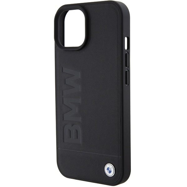Coque pour Apple iPhone 15 Plus, BMW, estampage à chaud naturel, noire