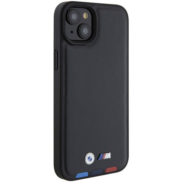 Étui pour Apple iPhone 15 Plus, BMW, Stamp Tricolore, Noir