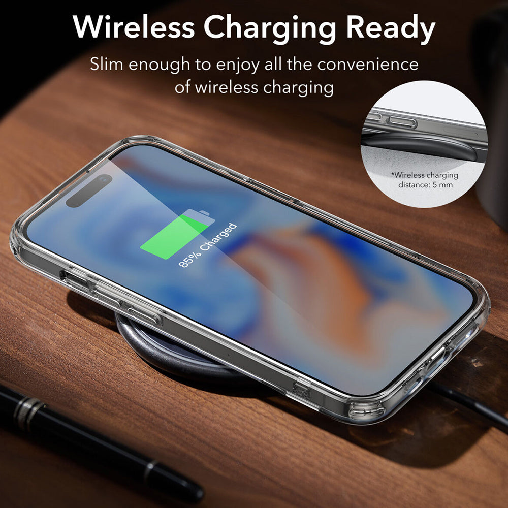 Étui pour Apple iPhone 15 Plus, ESR, Air Shield Boost Kickstand, Transparent