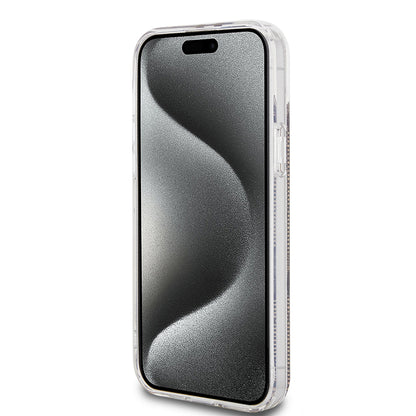 Étui pour Apple iPhone 15 Plus, Guess, IML 4G Gold Stripe, Marron