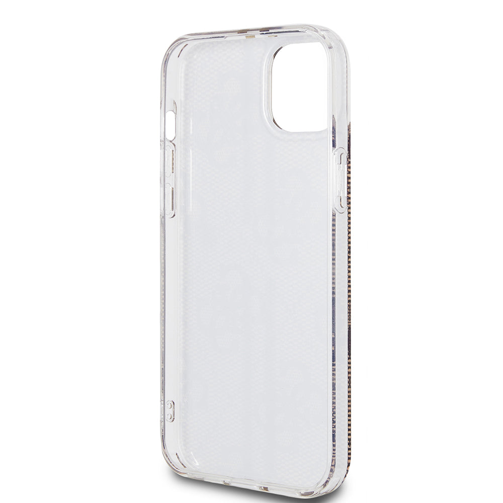 Étui pour Apple iPhone 15 Plus, Guess, IML 4G Gold Stripe, Marron