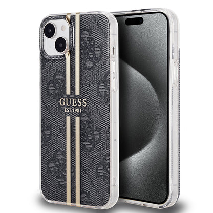 Étui pour Apple iPhone 15 Plus, Guess, IML 4G Gold Stripe, Noir