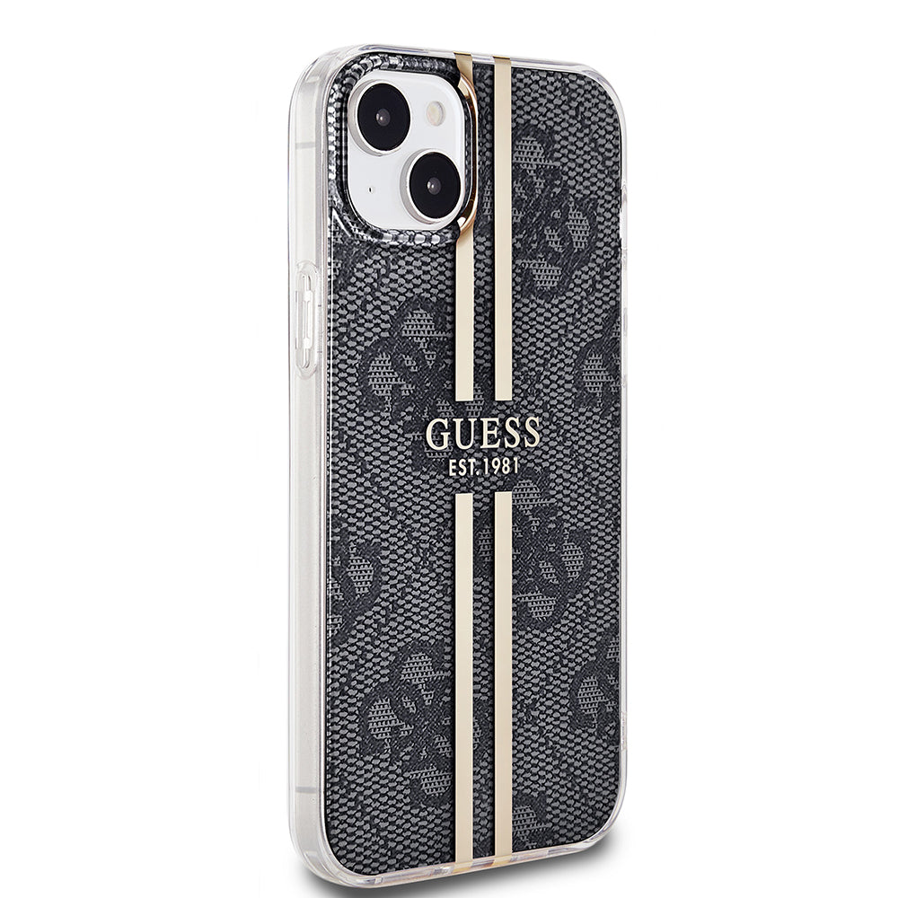 Étui pour Apple iPhone 15 Plus, Guess, IML 4G Gold Stripe, Noir
