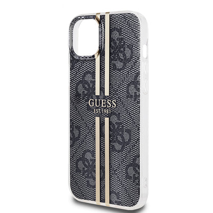 Étui pour Apple iPhone 15 Plus, Guess, IML 4G Gold Stripe, Noir