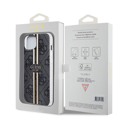 Étui pour Apple iPhone 15 Plus, Guess, IML 4G Gold Stripe, Noir