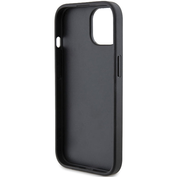 Étui pour Apple iPhone 15 Plus, Karl Lagerfeld, motif matelassé diagonal K, Noir