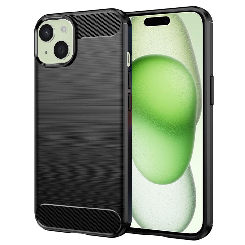 Coque pour Apple iPhone 15 Plus, Techsuit, Carbone, Noire