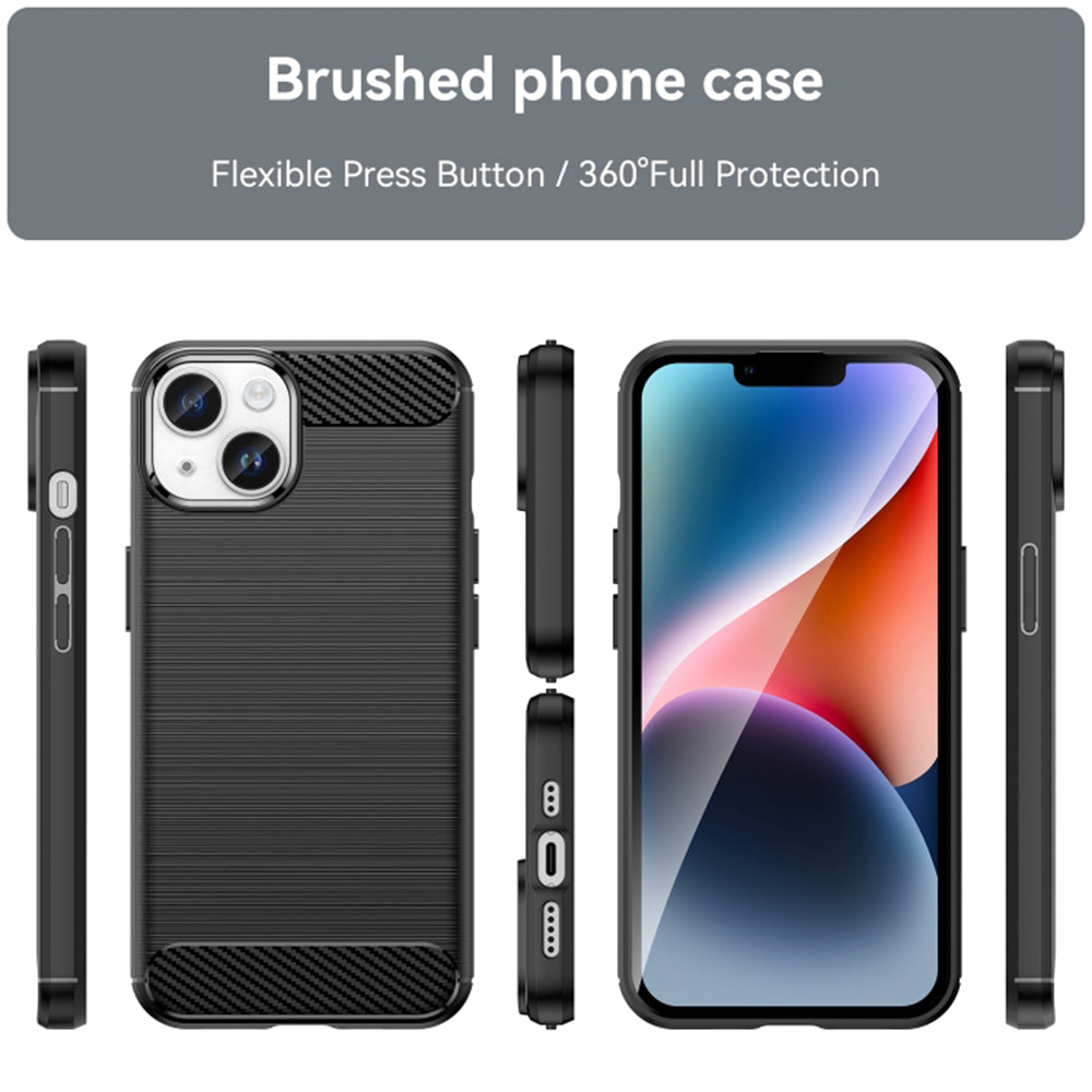 Coque pour Apple iPhone 15 Plus, Techsuit, Carbone, Noire