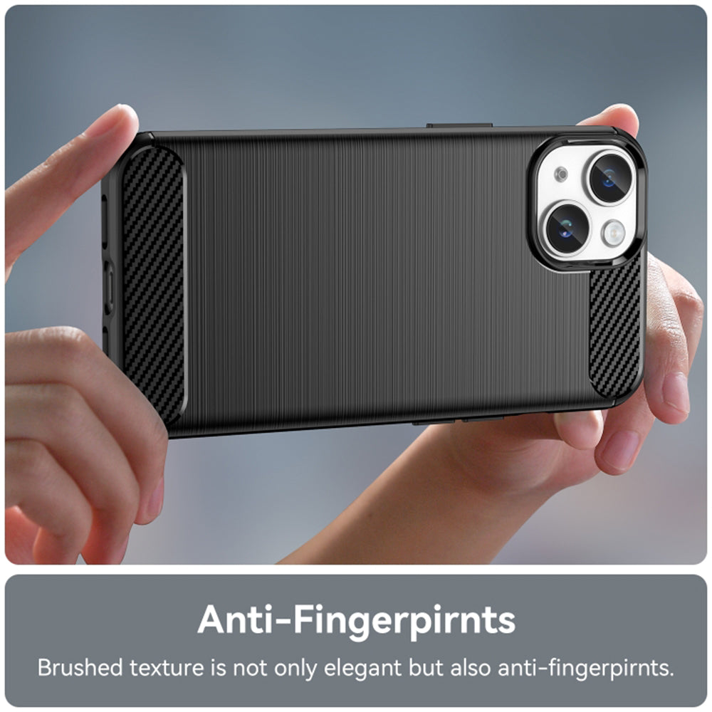 Coque pour Apple iPhone 15 Plus, Techsuit, Carbone, Noire