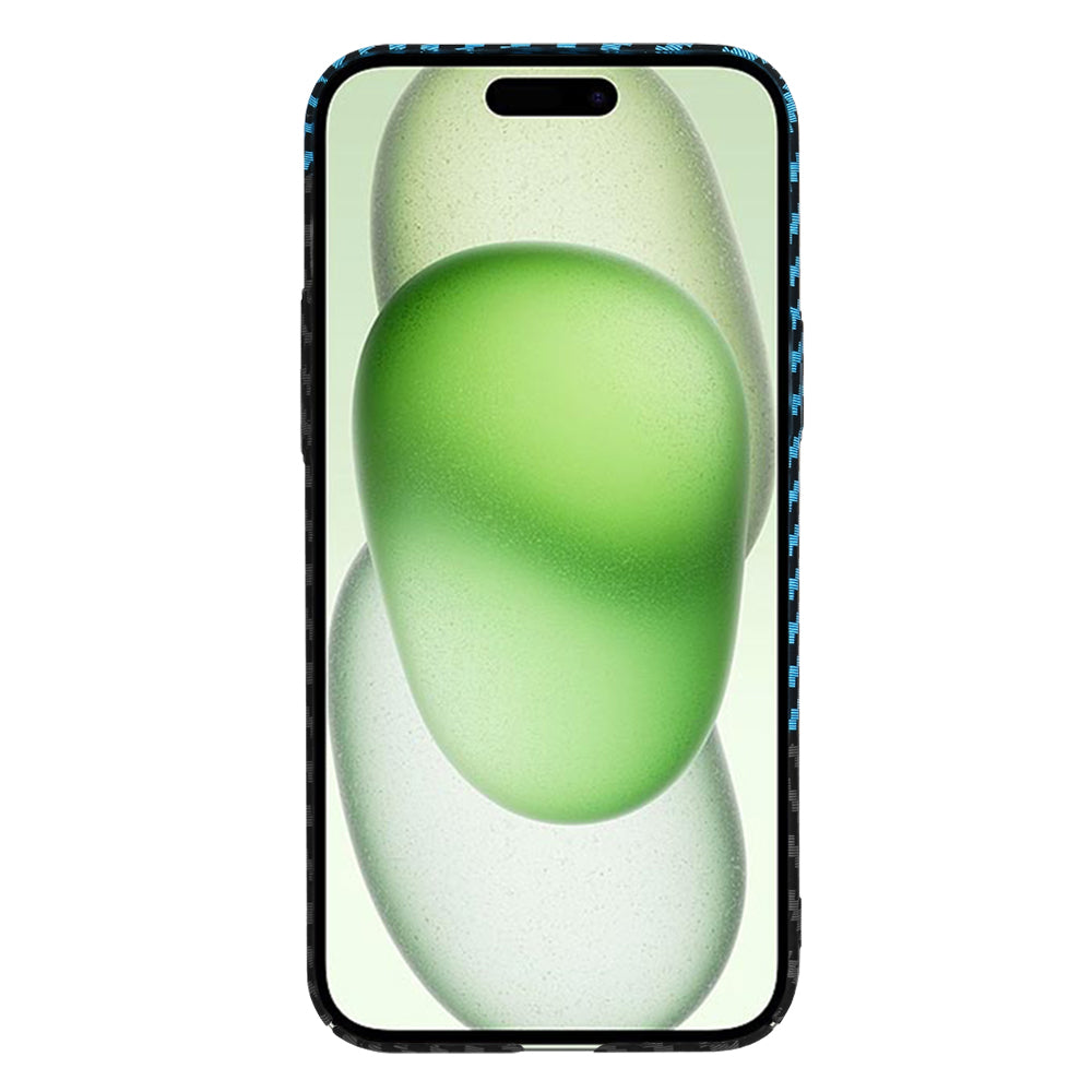 Coque pour Apple iPhone 15 Plus, Techsuit, Carbonite FiberShell, Noir Bleu