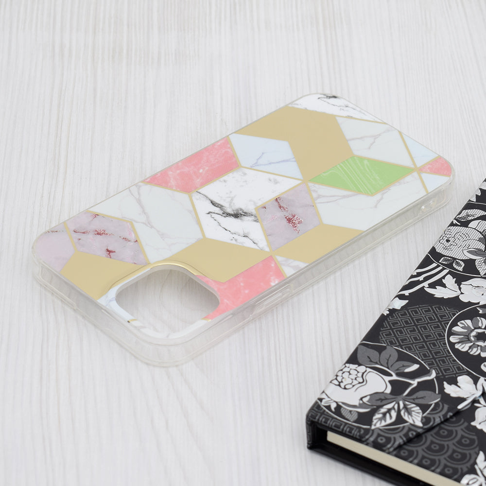 Coque pour Apple iPhone 15 Plus, Techsuit, Marble, Violet