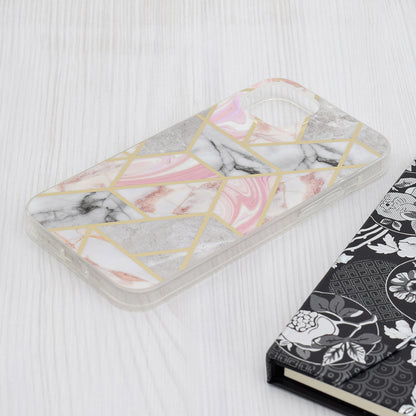 Coque pour Apple iPhone 15 Plus, Techsuit, Marble, Rose