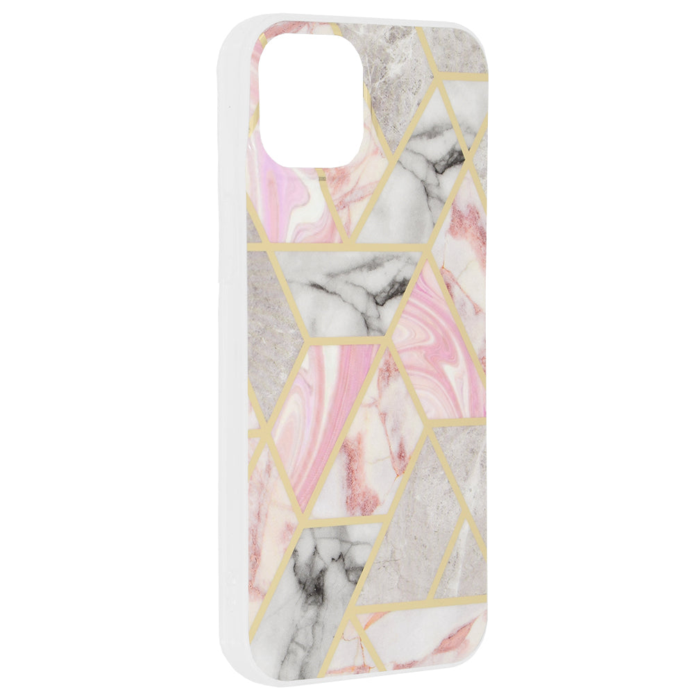 Coque pour Apple iPhone 15 Plus, Techsuit, Marble, Rose
