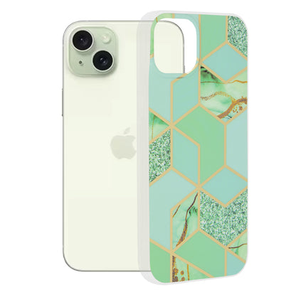Coque pour Apple iPhone 15 Plus, Techsuit, Marble, Vert