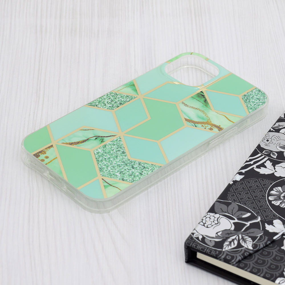 Coque pour Apple iPhone 15 Plus, Techsuit, Marble, Vert