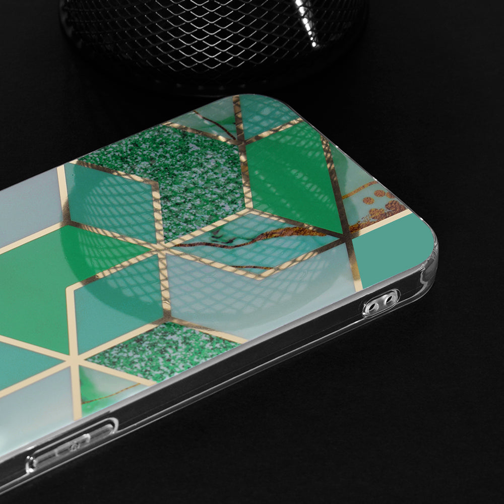 Coque pour Apple iPhone 15 Plus, Techsuit, Marble, Vert