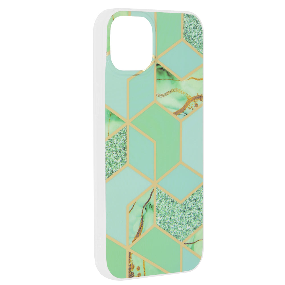 Coque pour Apple iPhone 15 Plus, Techsuit, Marble, Vert