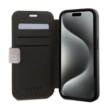 Étui pour Apple iPhone 15 Pro, Guess, 4G Book, Rose