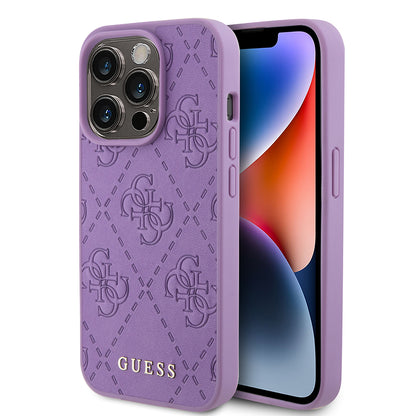 Étui pour Apple iPhone 15 Pro, Guess, 4G Estampé, Mauve Clair