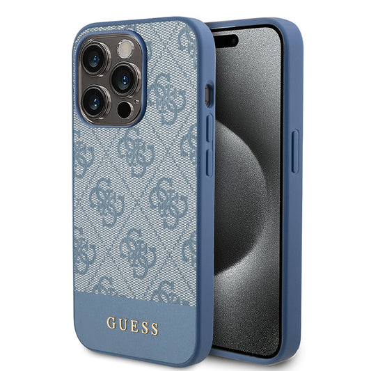 Étui pour Apple iPhone 15 Pro, Guess, 4G Stripe, Bleu