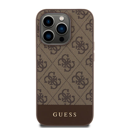 Étui pour Apple iPhone 15 Pro, Guess, 4G Stripe, Marron