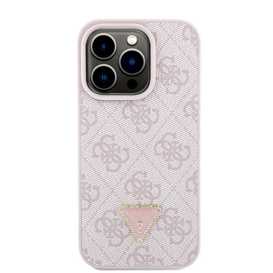 Étui pour Apple iPhone 15 Pro, Guess, Crossbody 4G Metal Logo, Rose.