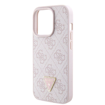 Étui pour Apple iPhone 15 Pro, Guess, Crossbody 4G Metal Logo, Rose.