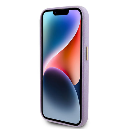 Étui pour Apple iPhone 15 Pro, Guess, Glitter Glossy Script, Violet Clair