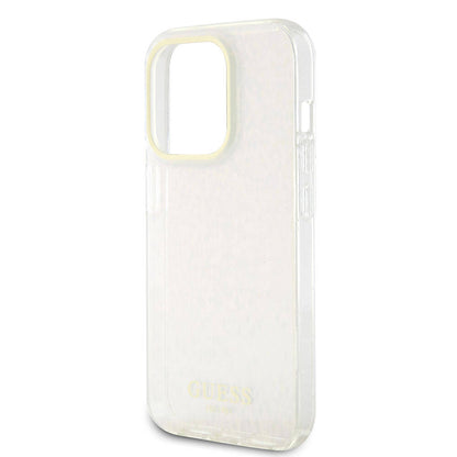 Étui pour Apple iPhone 15 Pro, Guess, IML Faceted Mirror Disco Iridescent, Rose