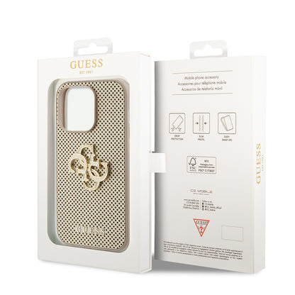 Étui pour Apple iPhone 15 Pro, Guess, Perforated 4G, Doré