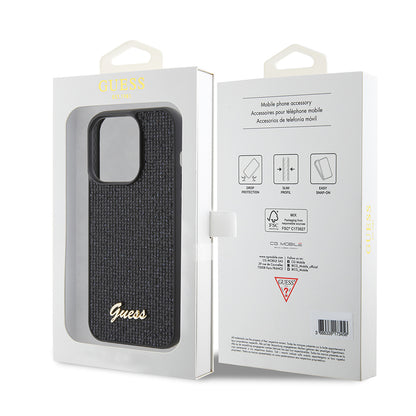 Étui pour Apple iPhone 15 Pro, Guess, PU Square Mirror Script Logo, Noir GUHCP15LPMSDGSK