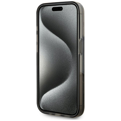 Étui pour Apple iPhone 15 Pro, Karl Lagerfeld, Monogramme à Paillettes Liquides, Noir