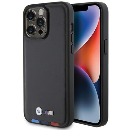 Étui pour Apple iPhone 15 Pro Max, BMW, Stamp Tricolore, Noir
