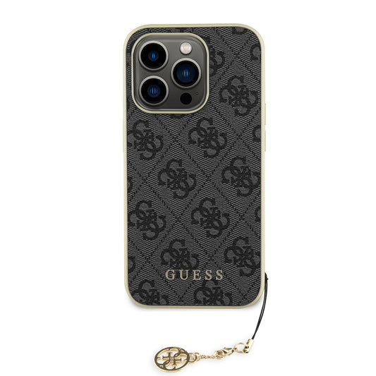 Étui pour Apple iPhone 15 Pro Max, Guess, 4G Charm, Gris