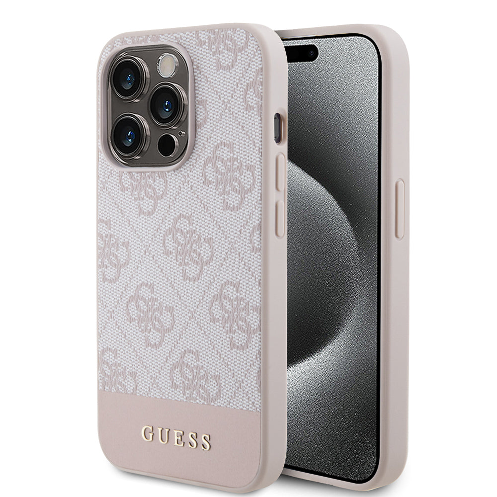 Étui pour Apple iPhone 15 Pro Max, Guess, 4G Stripe, Rose