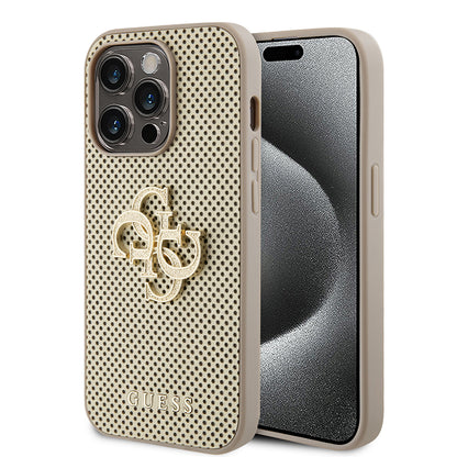 Housse pour Apple iPhone 15 Pro Max, Guess, Perforated 4G, Dorée