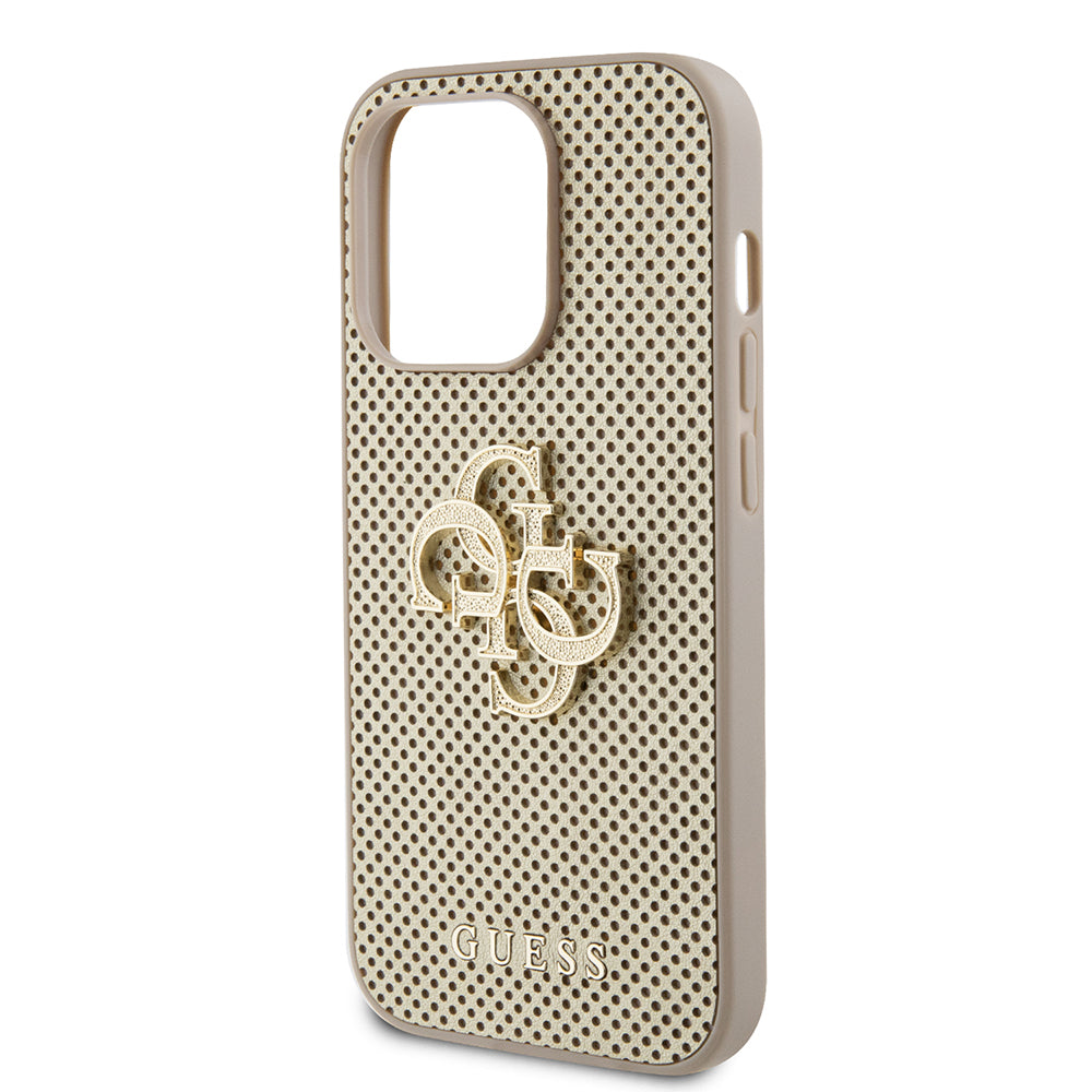 Housse pour Apple iPhone 15 Pro Max, Guess, Perforated 4G, Dorée