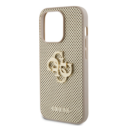 Housse pour Apple iPhone 15 Pro Max, Guess, Perforated 4G, Dorée