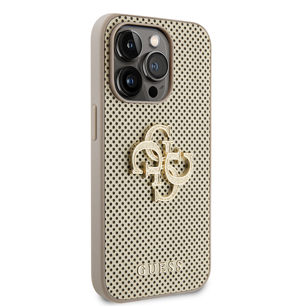Housse pour Apple iPhone 15 Pro Max, Guess, Perforated 4G, Dorée