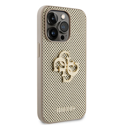 Housse pour Apple iPhone 15 Pro Max, Guess, Perforated 4G, Dorée