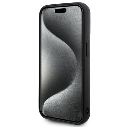 Étui pour Apple iPhone 15 Pro Max, Karl Lagerfeld, Signature en Caoutchouc 3D, Noir