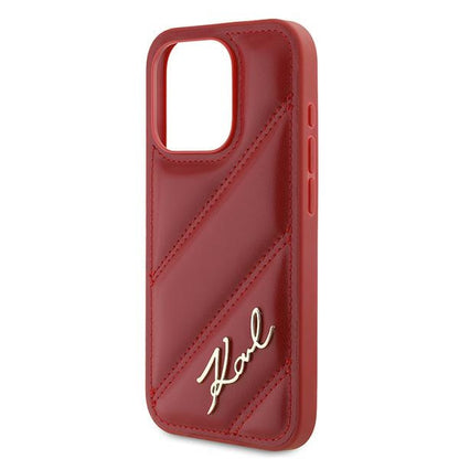 Étui pour Apple iPhone 15 Pro Max, Karl Lagerfeld, Diagonal Quilted Script, Rose