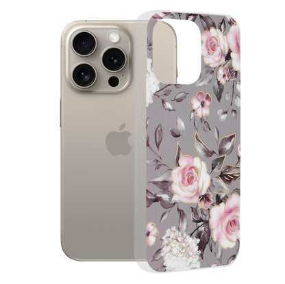 Coque pour Apple iPhone 15 Pro Max, Techsuit, Marble, Gris