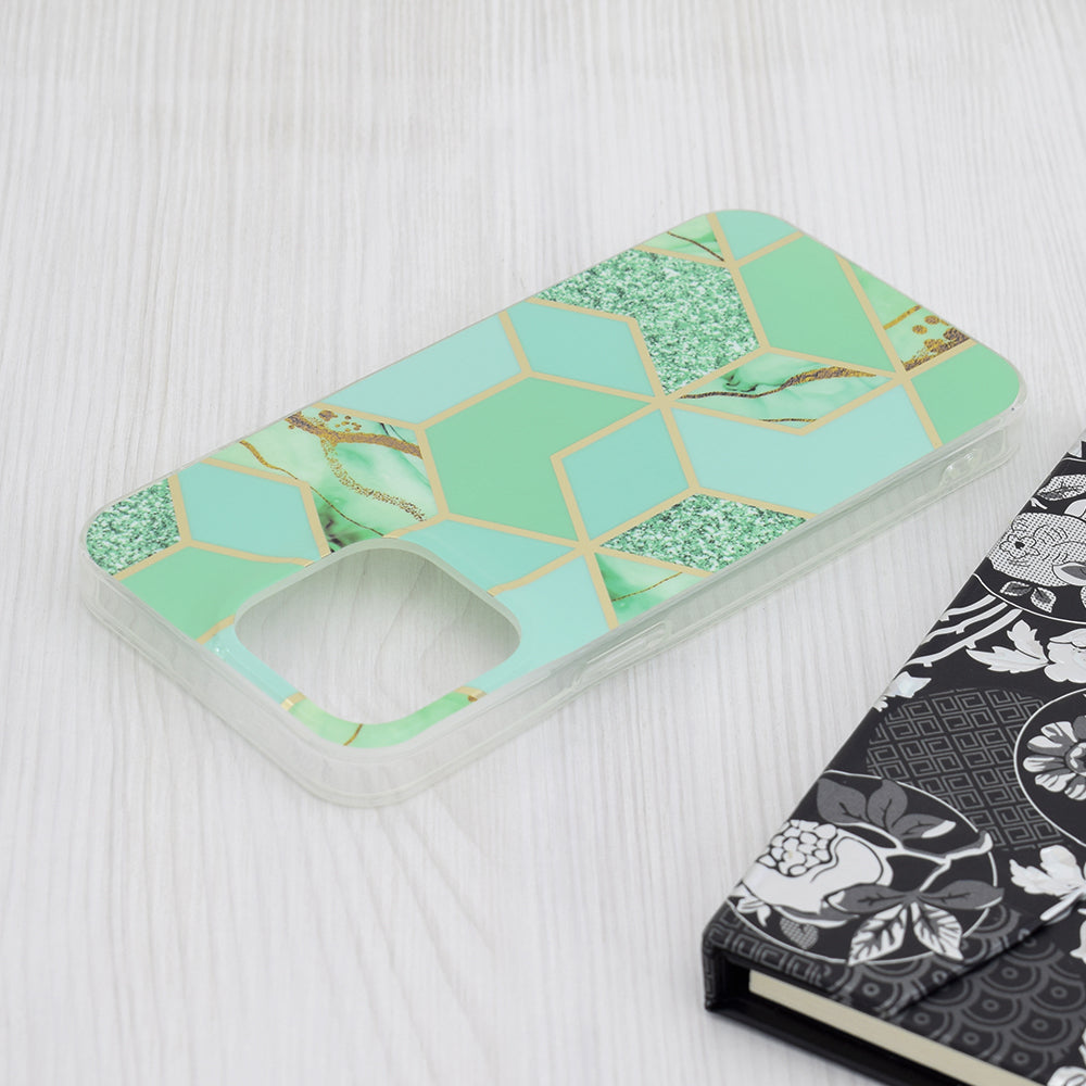 Coque pour Apple iPhone 15 Pro Max, Techsuit, Marble, Vert